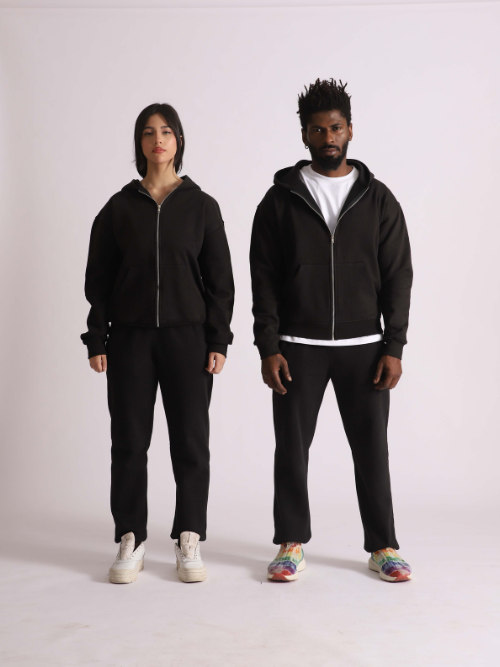 Black Zipper Hoodie